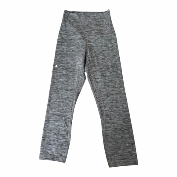 Lululemon Align Super High Rise Crop 21” Heathered Black Size 4 LW6BMHS - Picture 4 of 6